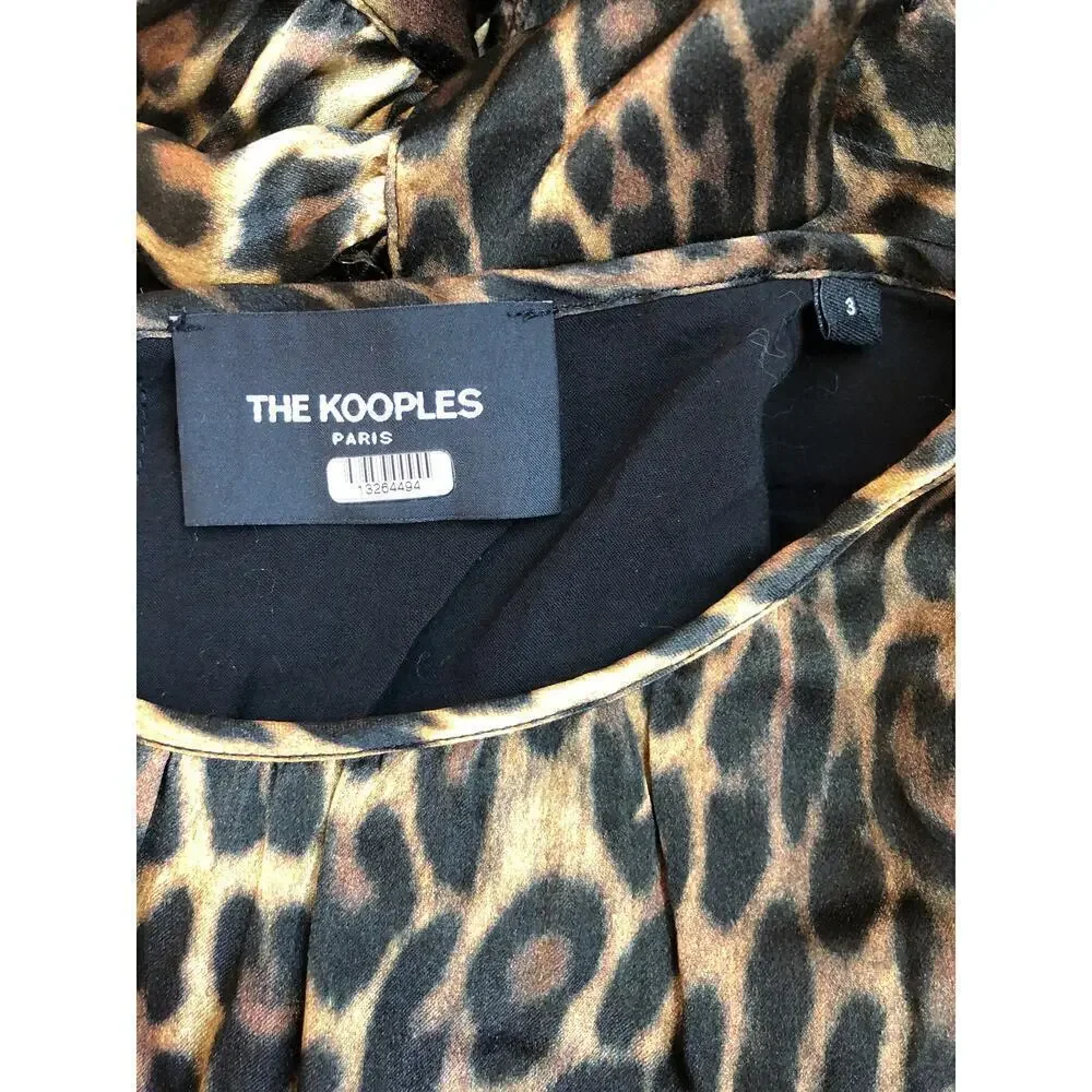 The Kooples Leopard Dress Silk Long Sleeve Mini L